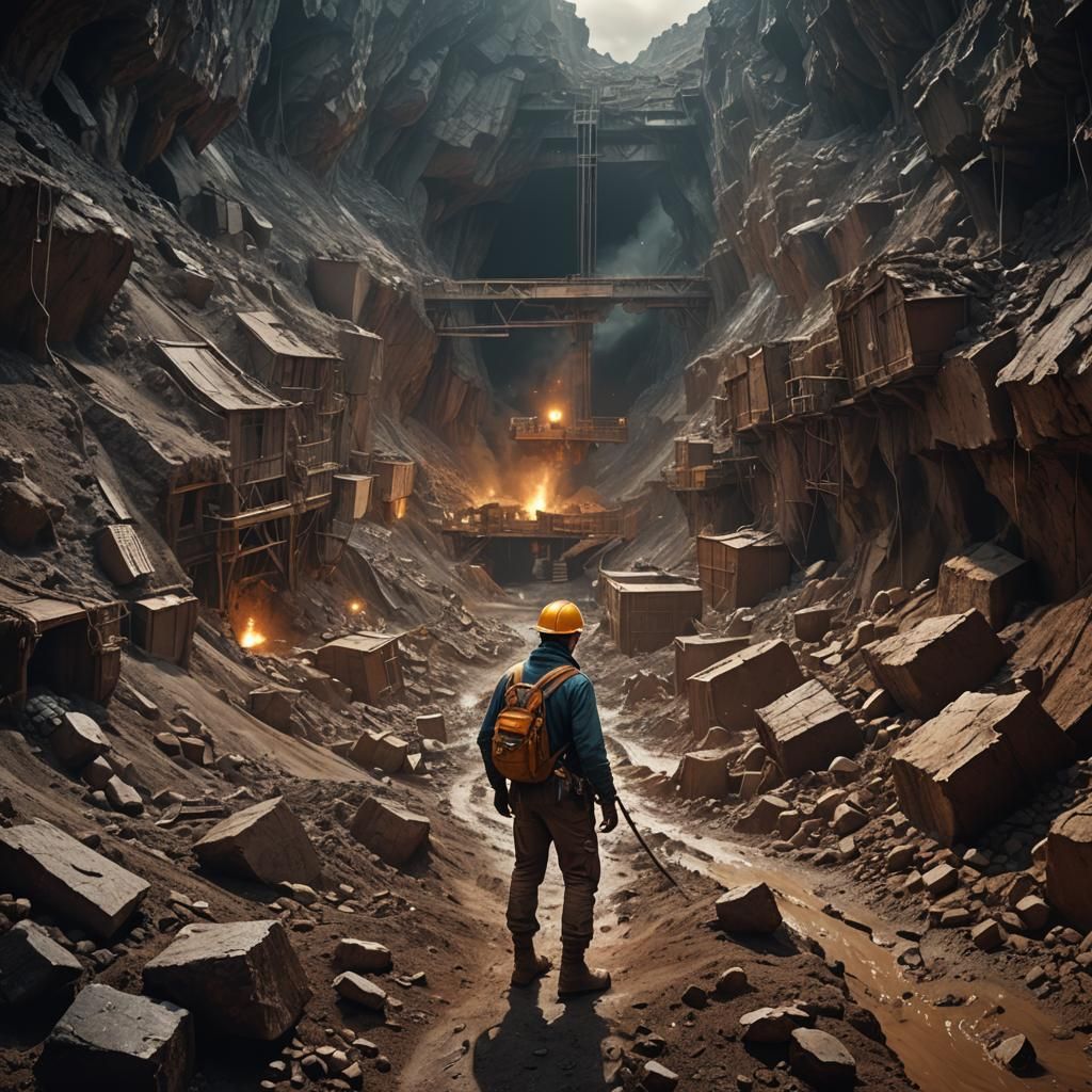 Epic Mine Worker in Detailed Digital Painting