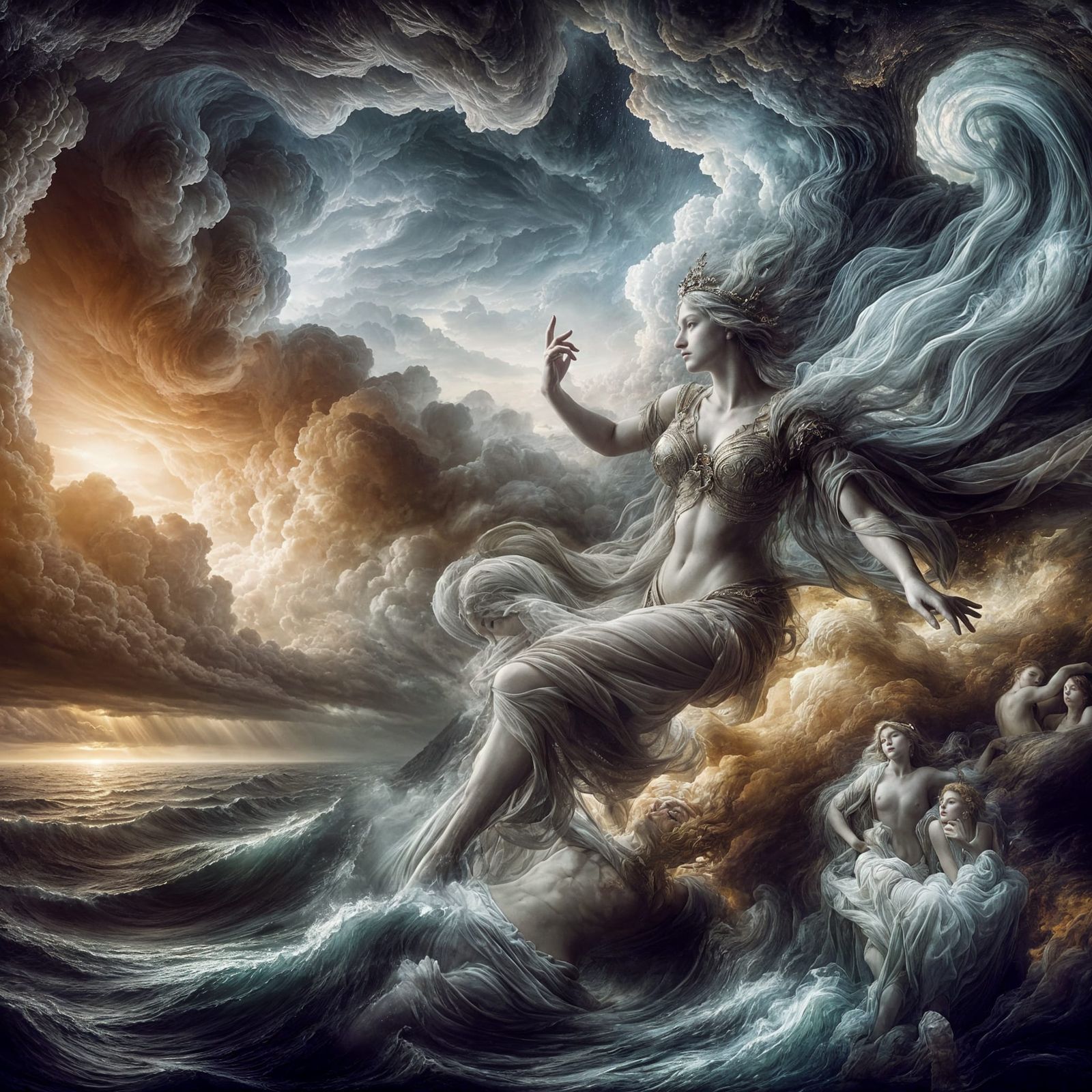 Renaissance Goddess Eirian as Stormweaver