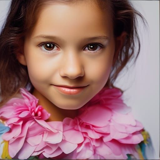 Flower Girl Portrait with Bokeh and Studio Lighting
