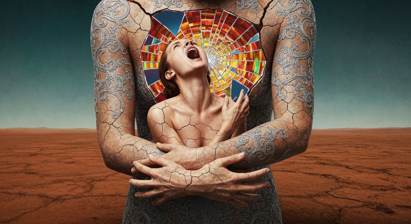 Surreal Angel of Remembrance in Mirror Maze