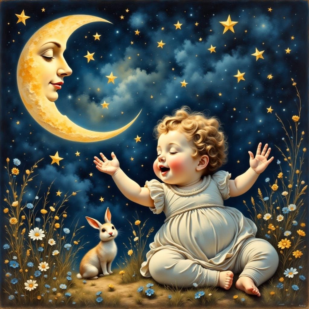 Baby making new friends