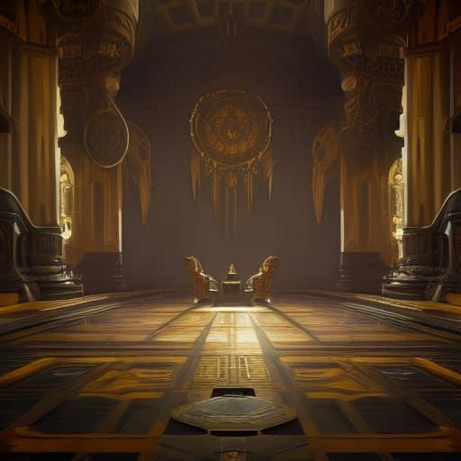 Empty 90s Throne Room, Digital Art