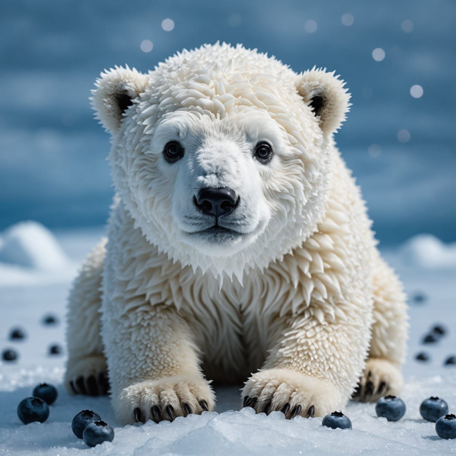 Blueberry Polar Bear Digital Painting