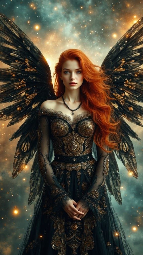 Otherworldly Angel in Cosmic Dreamscape