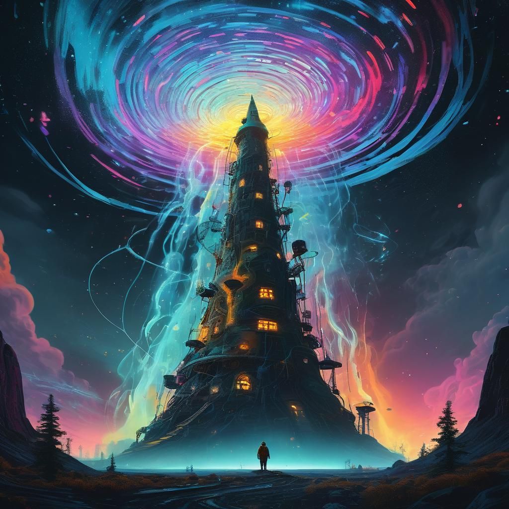 Glowing Cheese Deity in Cosmic Vortex