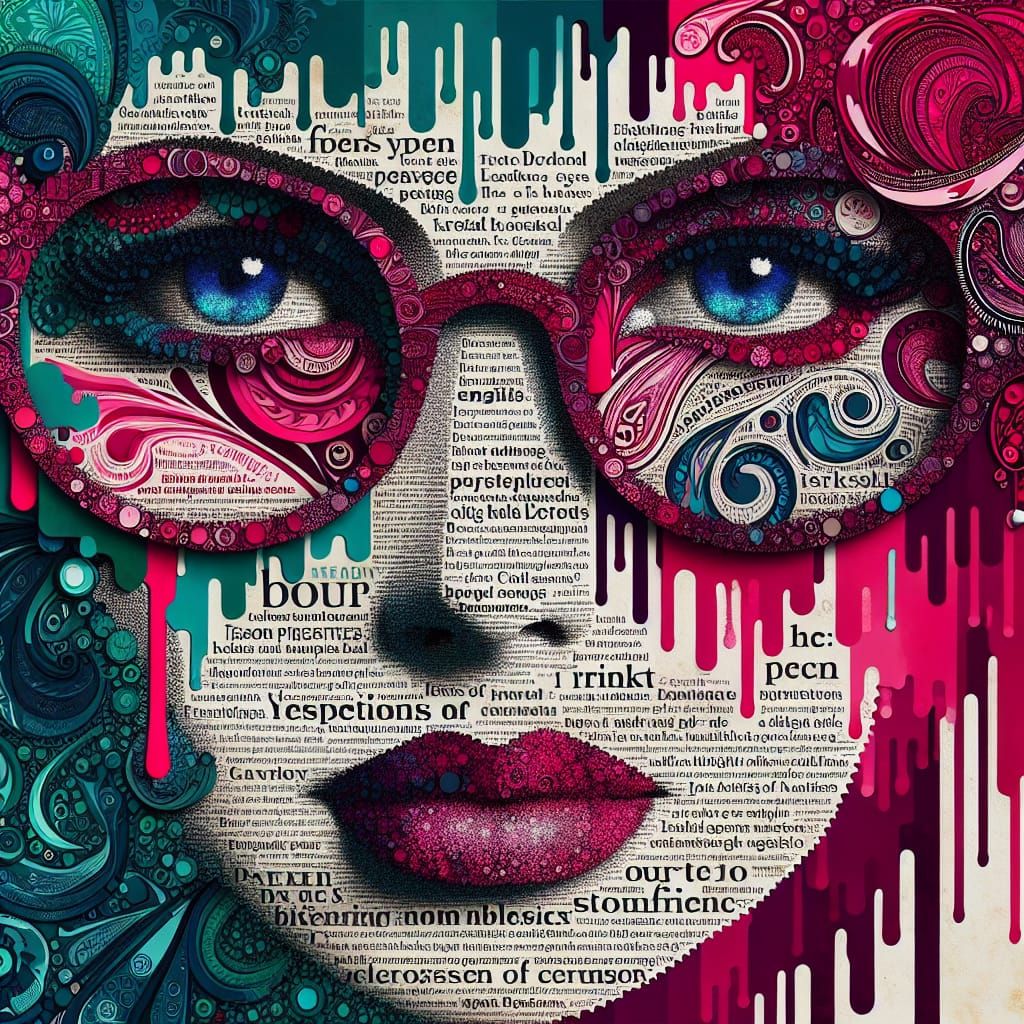 Abstract Typography Portrait with Dripping Paint Effect