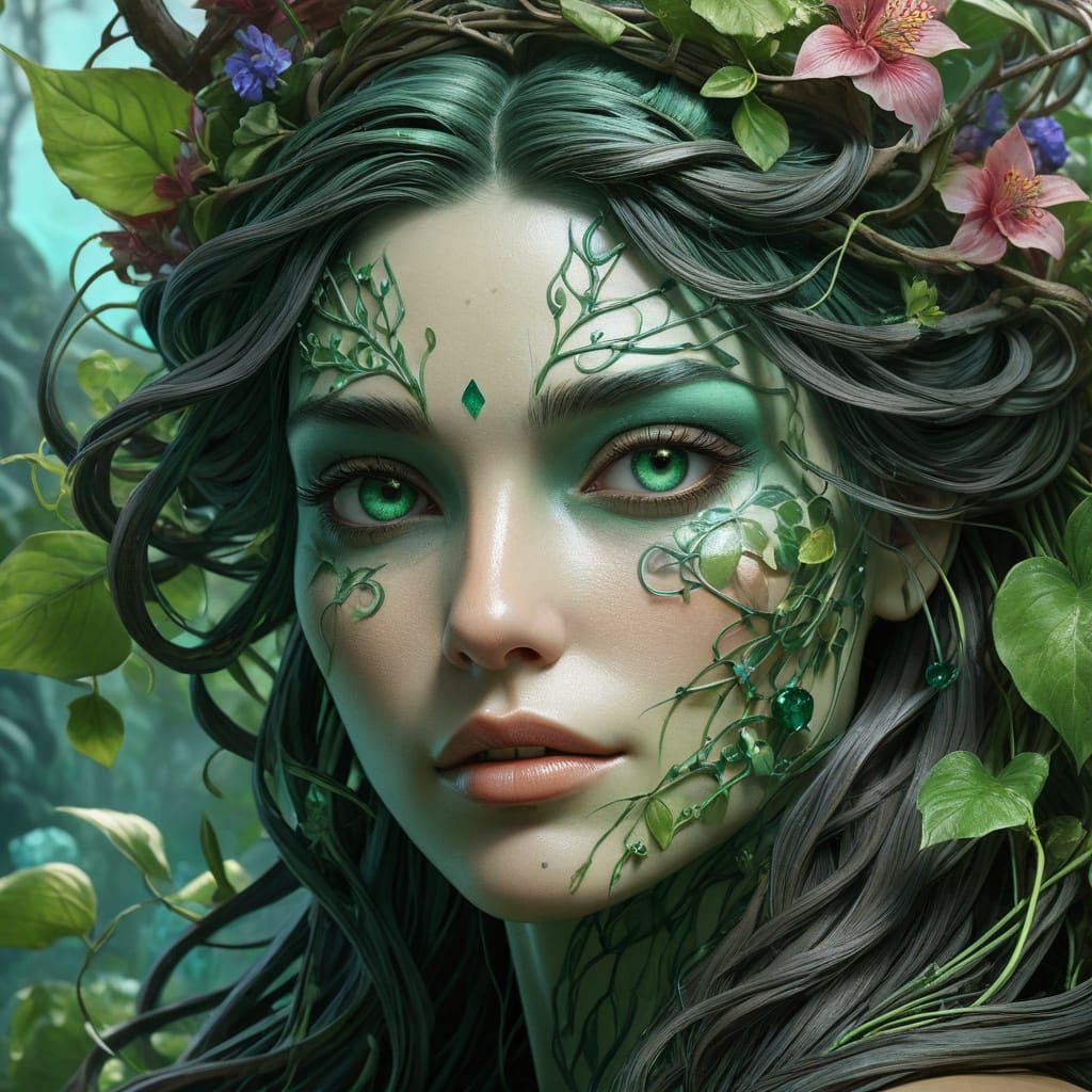 Mother Earth as a young beautiful woman