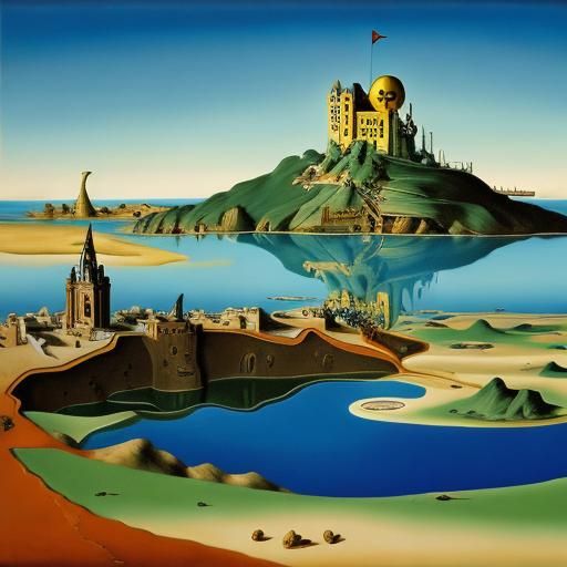 Surreal Landscape in Salvador Dali Style