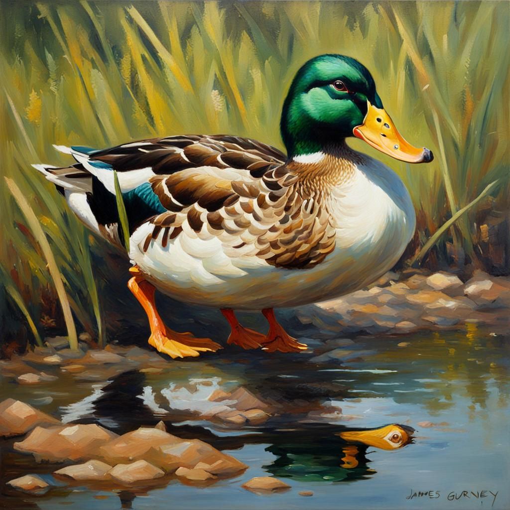 Duck in Oil Painting Style