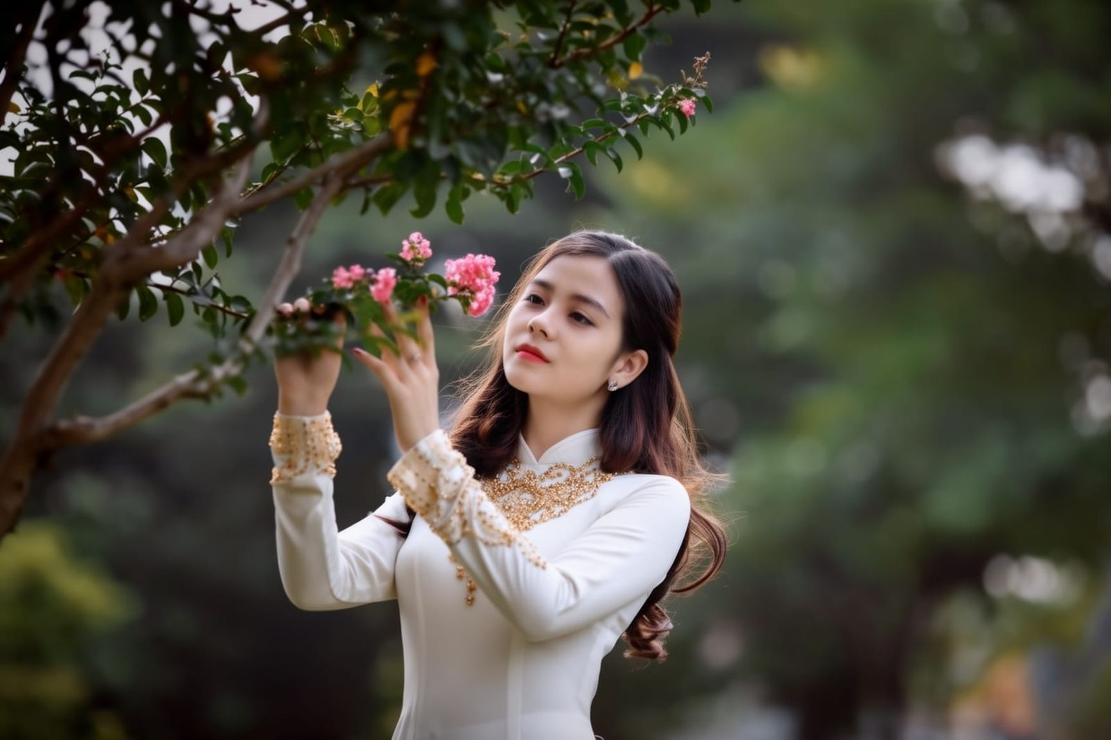 Photorealistic Portrait of a Serene Young Woman