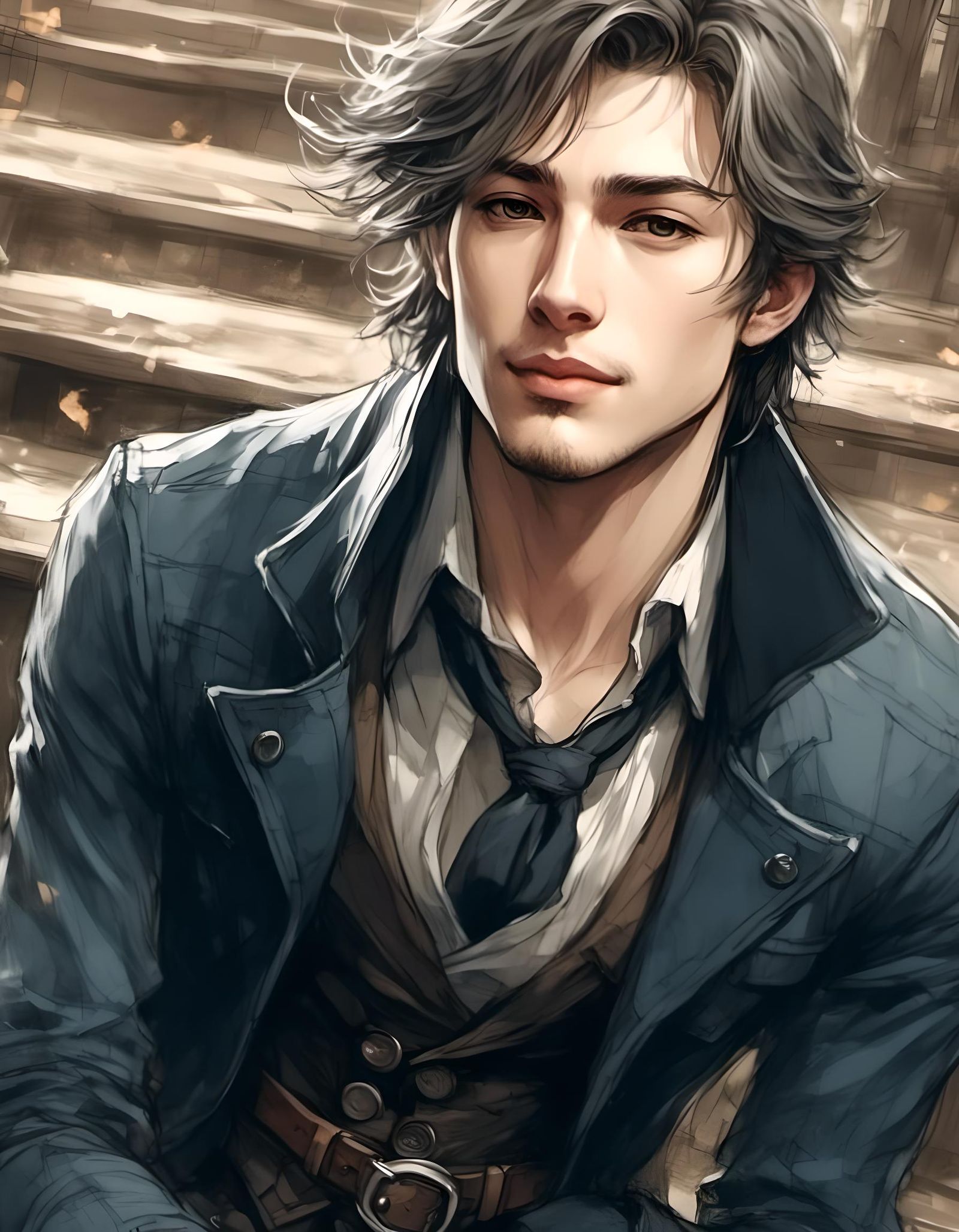 Bloodborne Hunter Jock in Anime Style