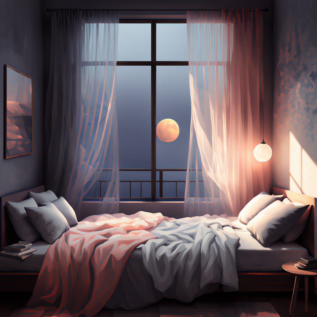 Ethereal Moonlight Through Organza Fabric