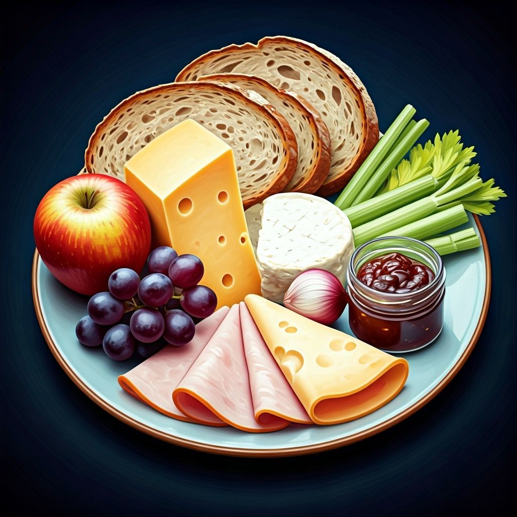 Kandinsky-Style Painting of a Ploughman's Lunch