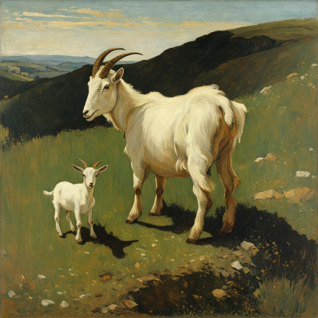 A Goat with her Kid