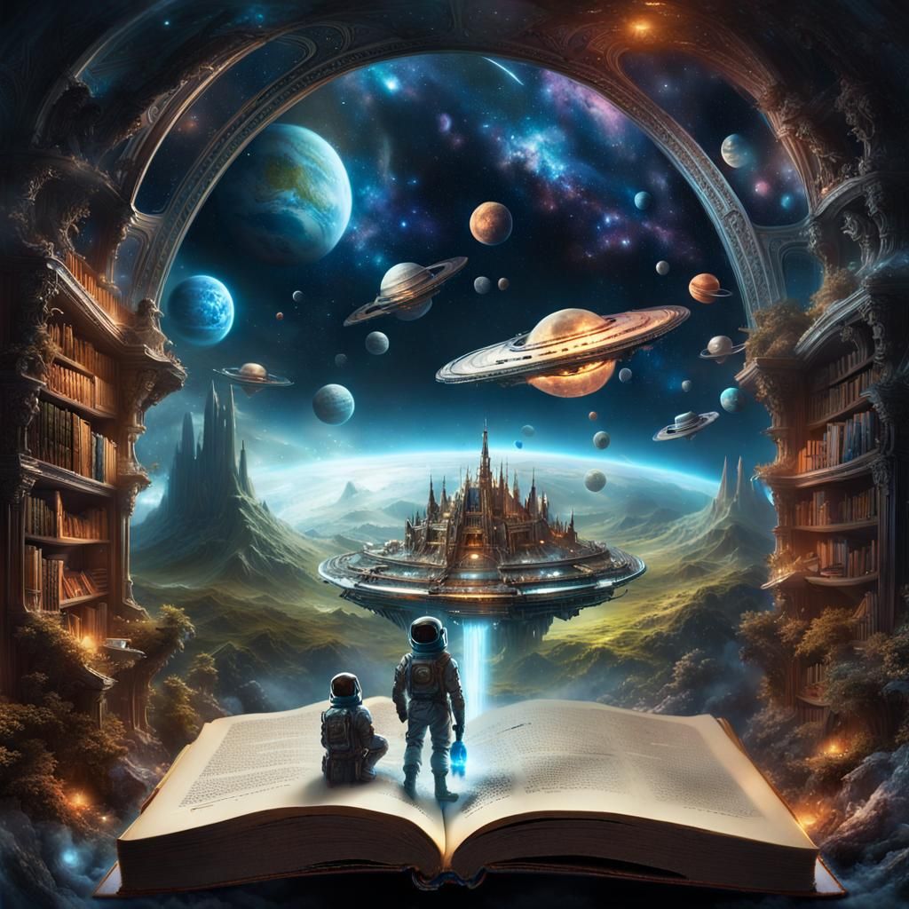 Miniature World: Spaceships Emerge from Open Book