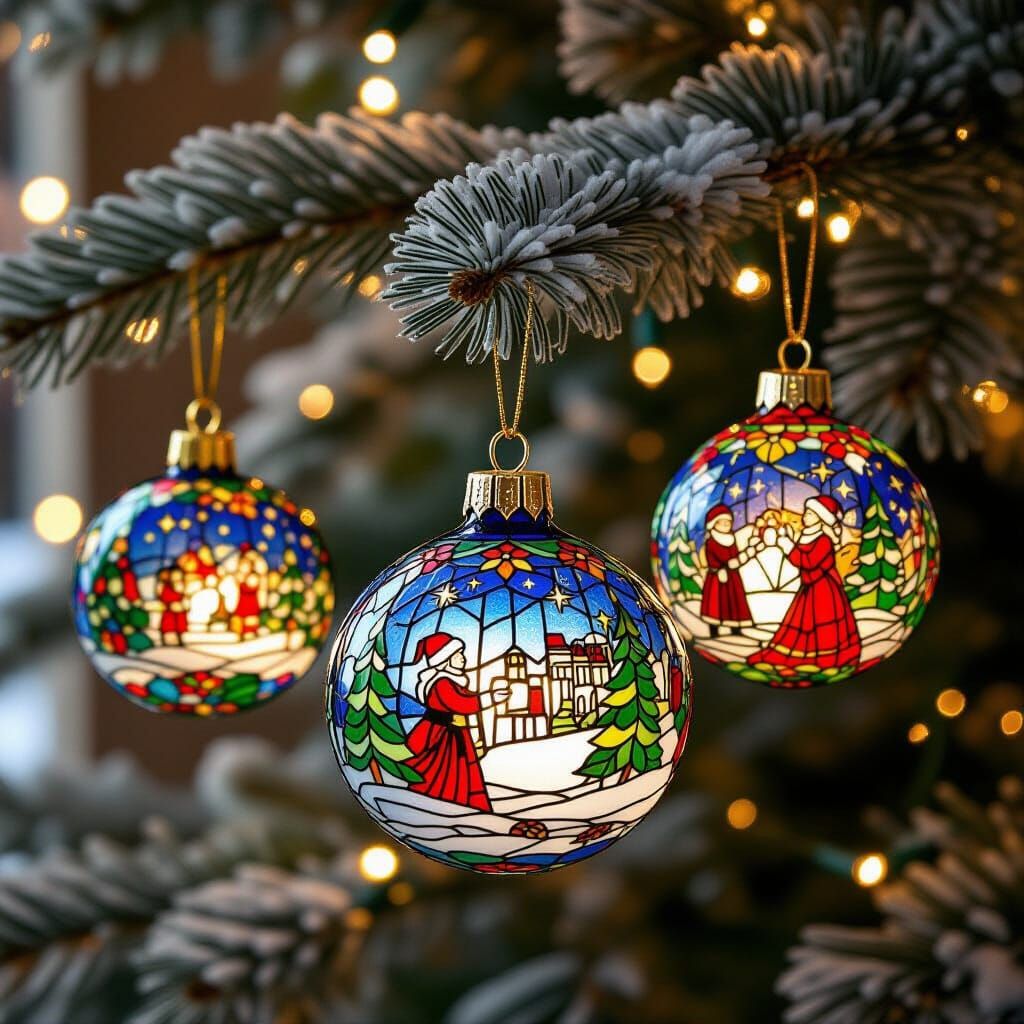 Stained Glass Christmas Decorations