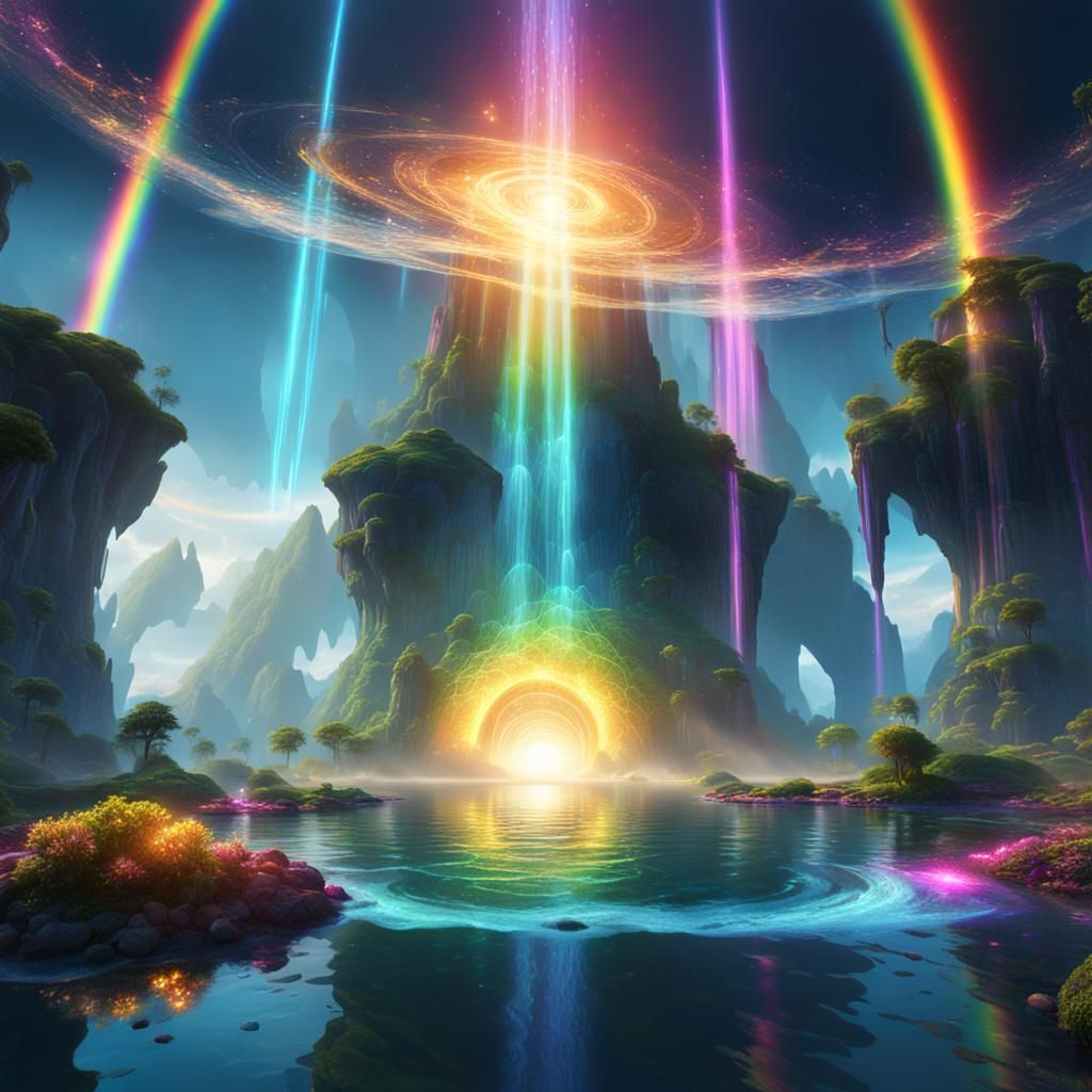 Rainbow Streams of Energy in a Dimensional Plane