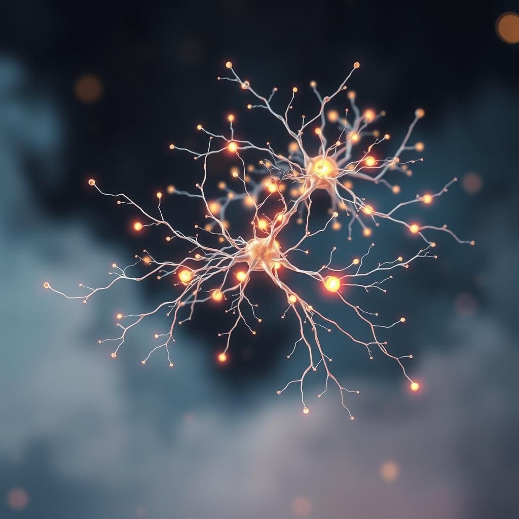 Glowing Neural Network in Dreamy Mist: Surrealist Pop Art