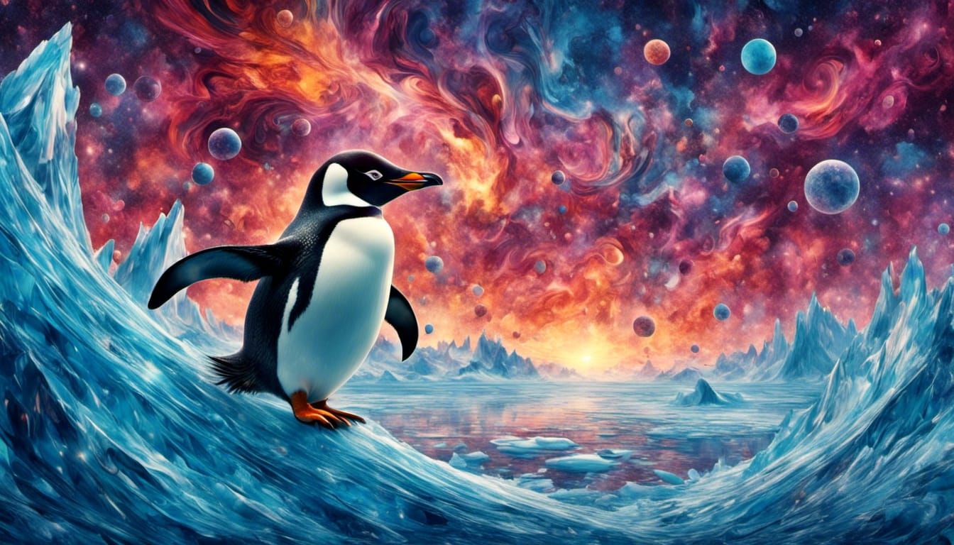 Galactic Penguin on Ice: Psychedelic 70s Style