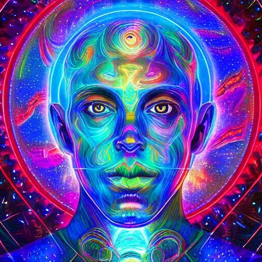 Psychedelic DMT Trip Astral Illustration