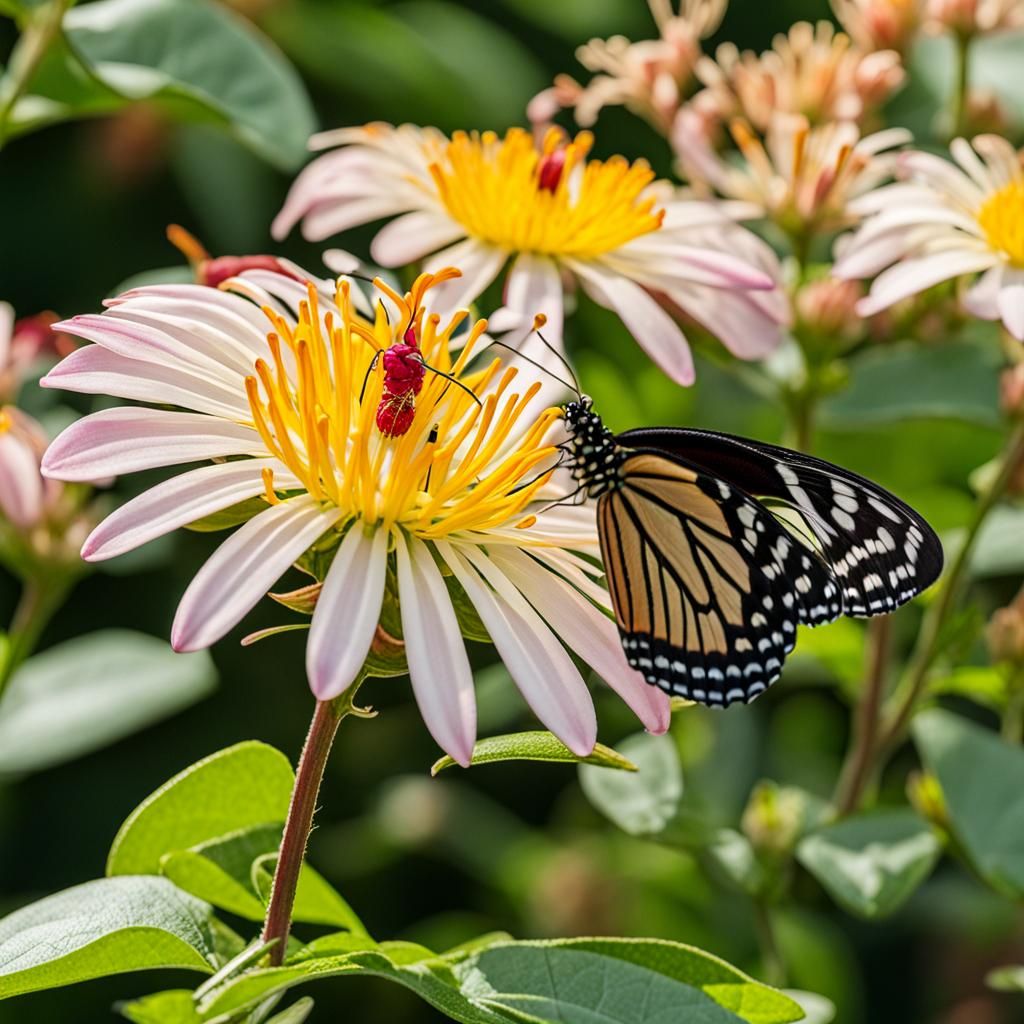 Honeysuckle Flower with Butterfly