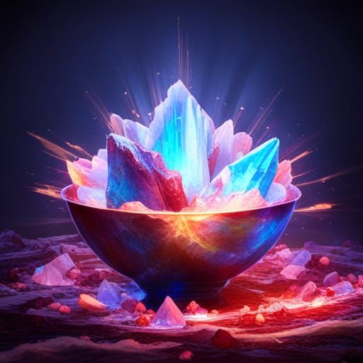 Copper Sulphate Crystals in Sunlight, Hyperdetailed Art