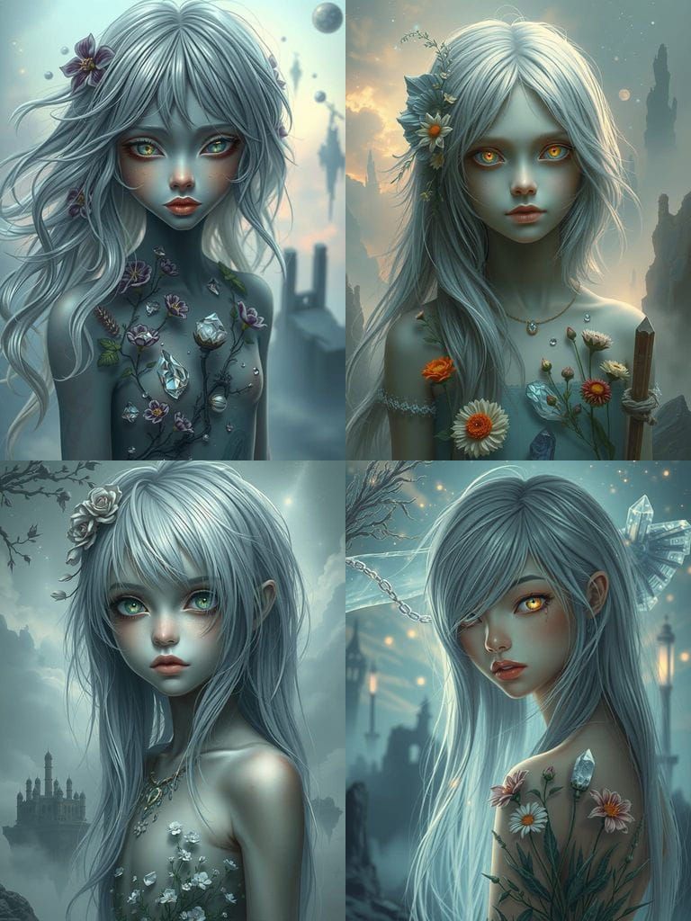 Dreamlike Girl in a Surreal Landscape