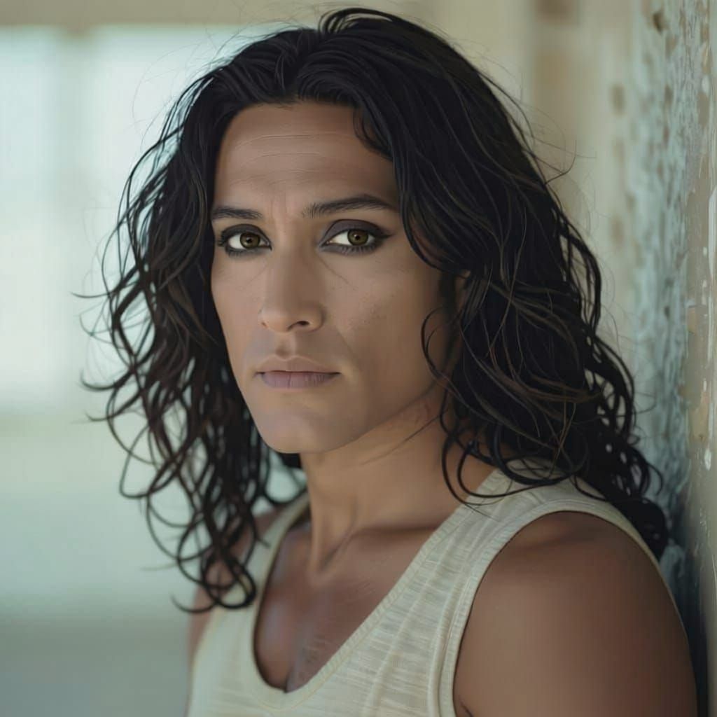 Naveen Andrews as a Female: Cinematic Film Still