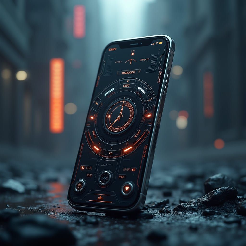 Epic Futuristic Smartphone with KLWP App Theme in Minimalist...