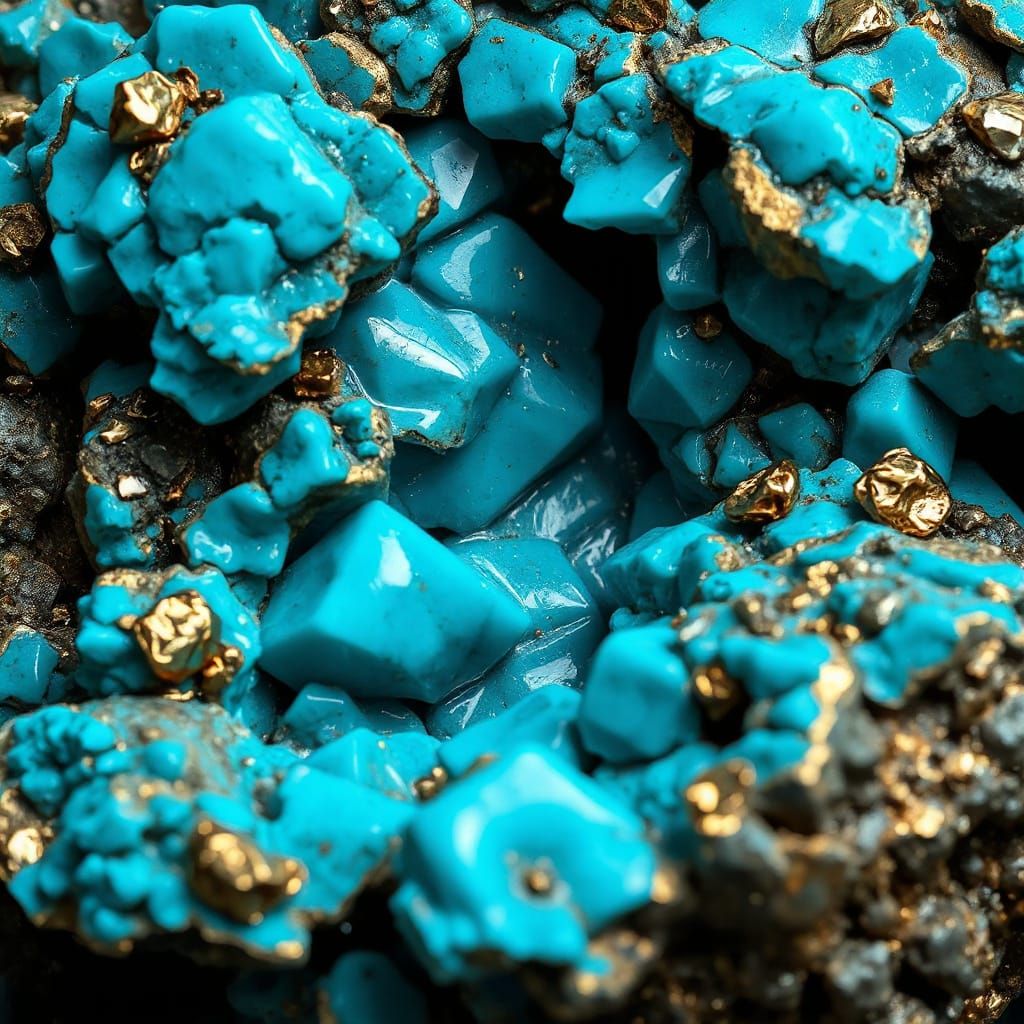 Vibrant Chrysocolla Gemstone in Digital Art Style