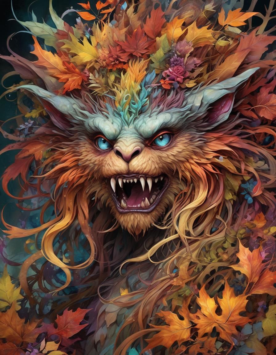 Maximalism Grunge Art Style: Monster Beast