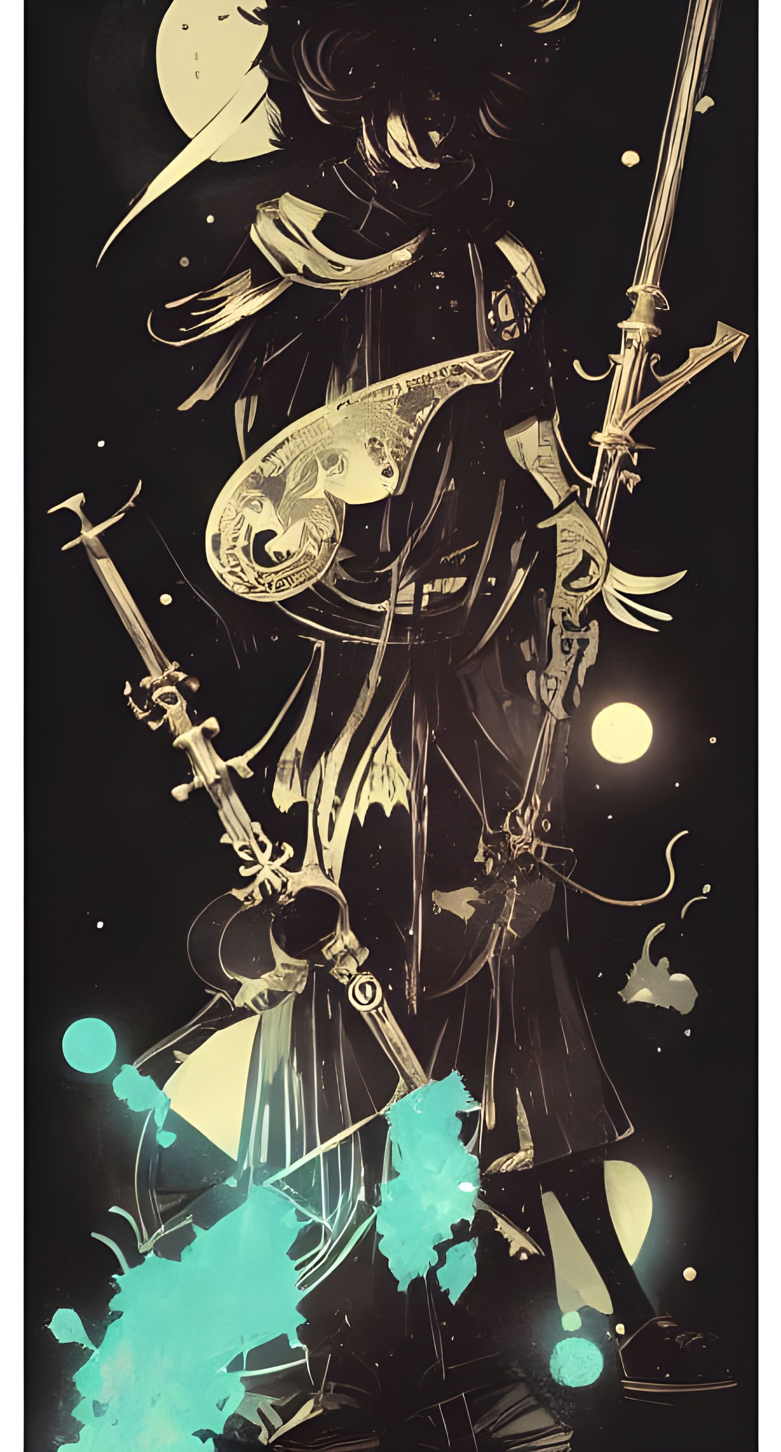 Keyblade Tarot Card on Black Background