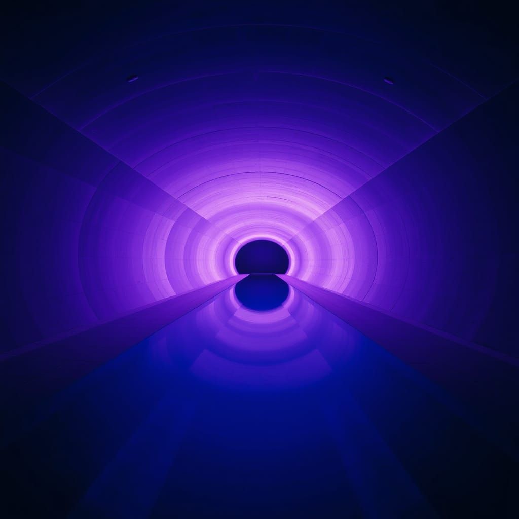 Eerie Infinite Purple Hallway with Pool