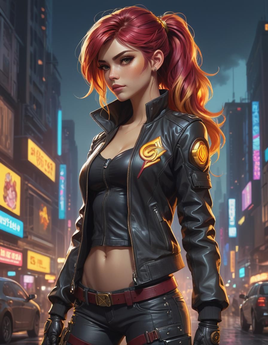 Sunset Shimmer Cyberpunk Full Height Portrait