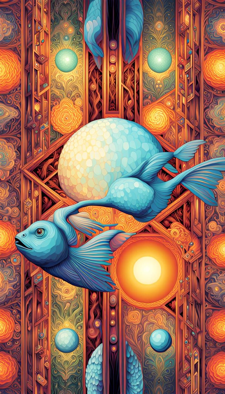 Suminagashi Japanese Art Tradition Hyperrealistic Digital Il...