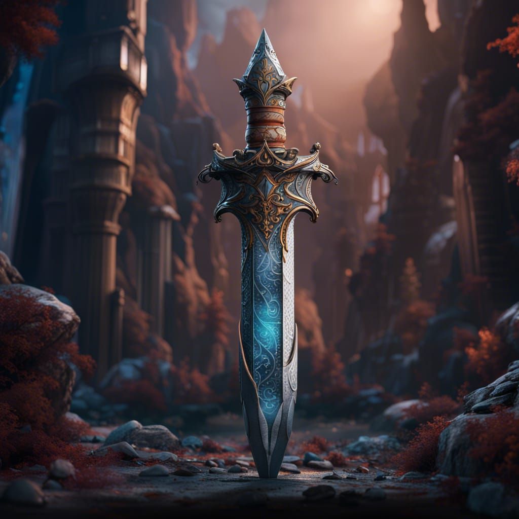 Detailed Dagger Matte Painting in Fantasy Style