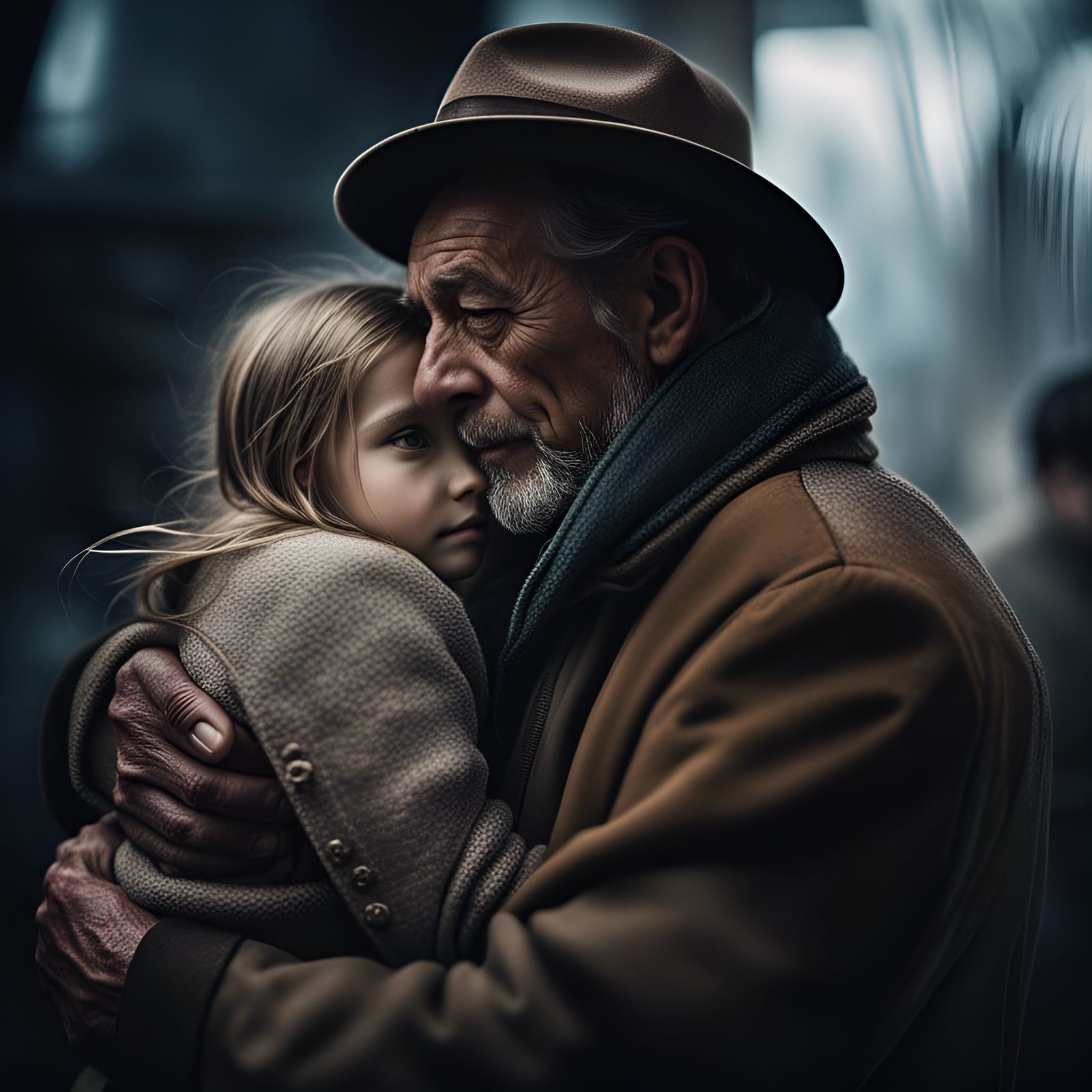 Heartwarming Portrait of Father and Daughter