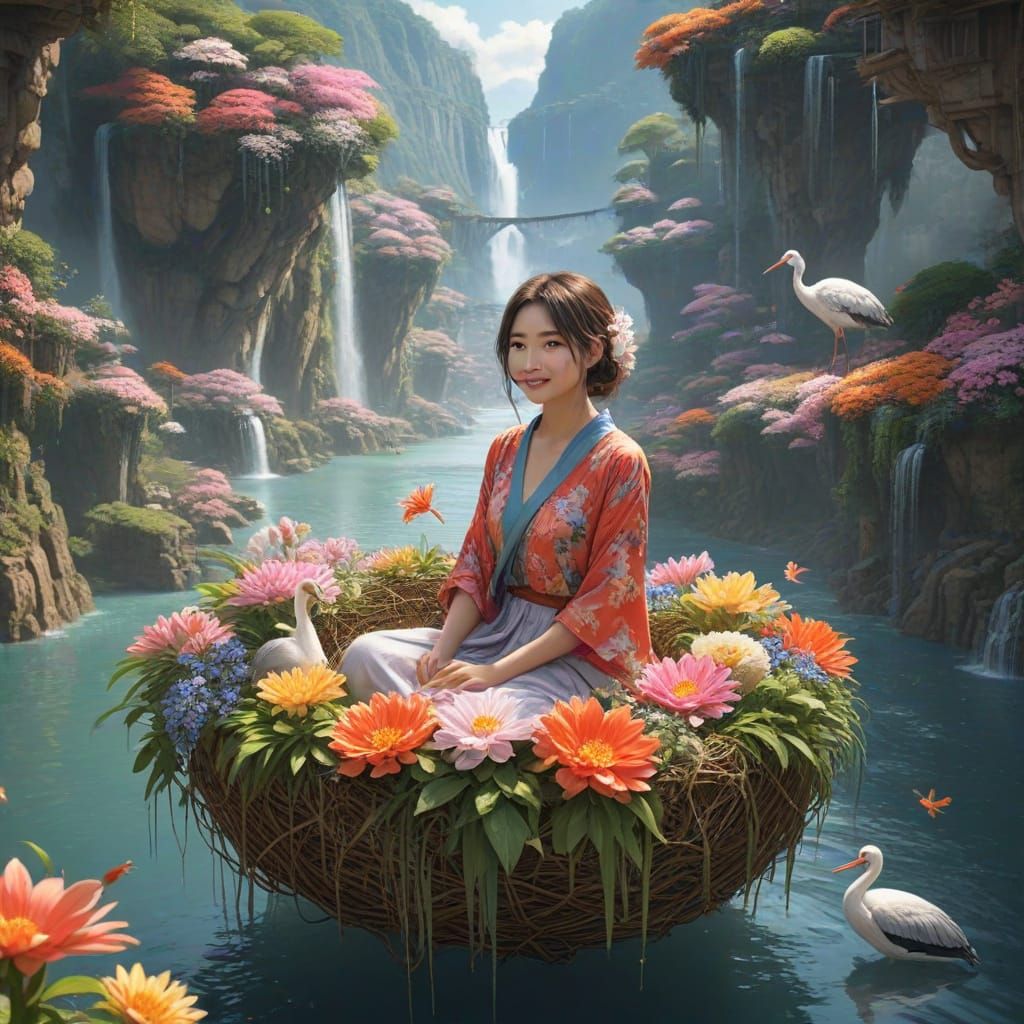 Utopian Floating City Inspired by Japanese Art