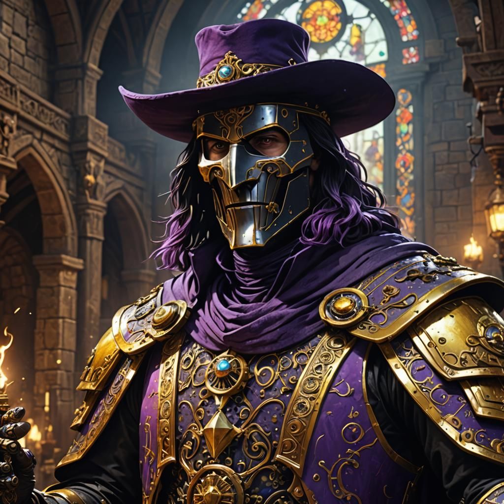 Robot Wizard in Medieval Times: Dark Fantasy Concept Art