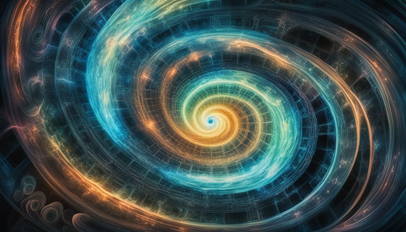 Surreal Cosmic Art: Vibrant Plasma Vortex