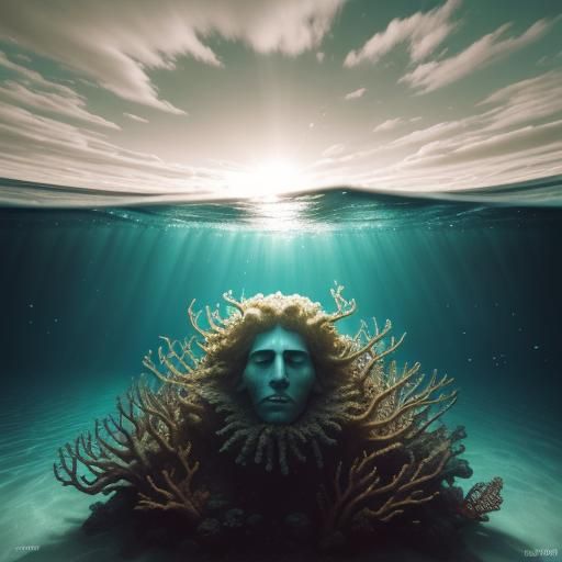 King of Atlantis and Sirens in Underwater City