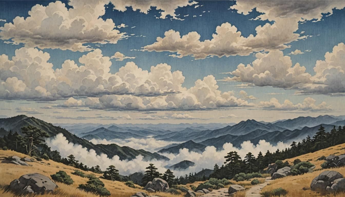 Clouds Over Lyell Trail in Japanese Style
