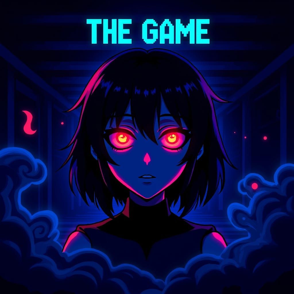 Mysterious Anime Girl in Neon-Lit Alley