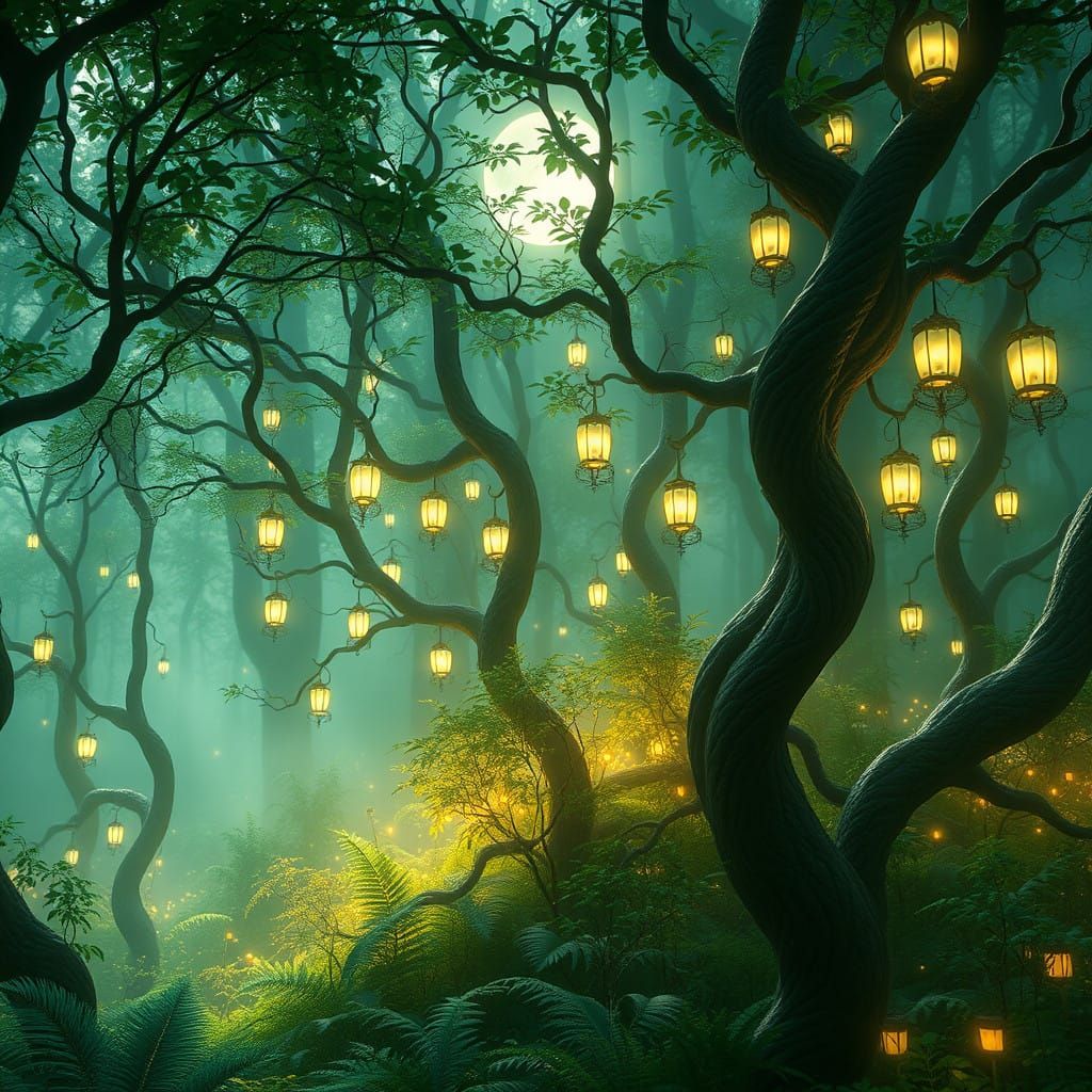 Moonlit Whispers in an Ethereal Forest