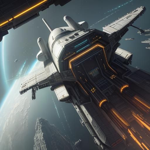 Futuristic Space X Shuttle Launch in 3D