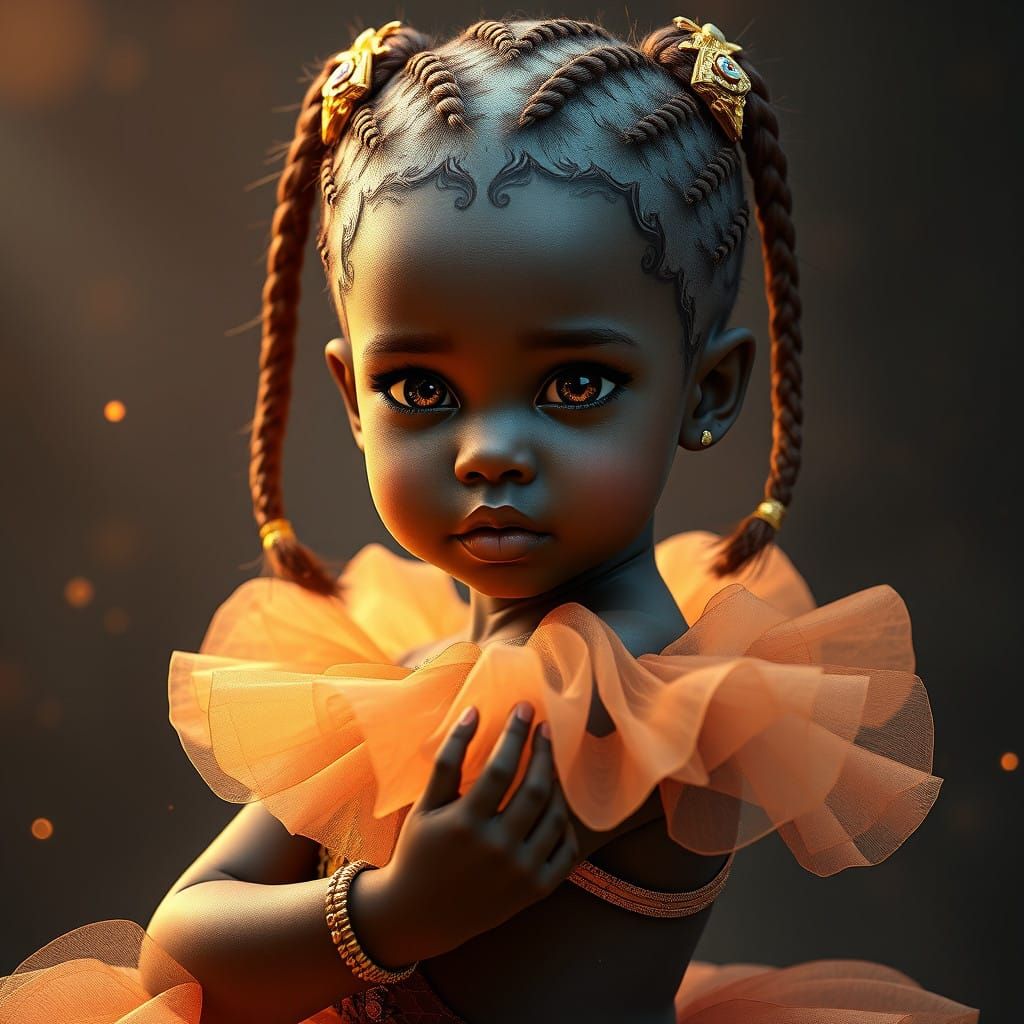 Ballerina Princess in Whimsical Fantasy Landscape