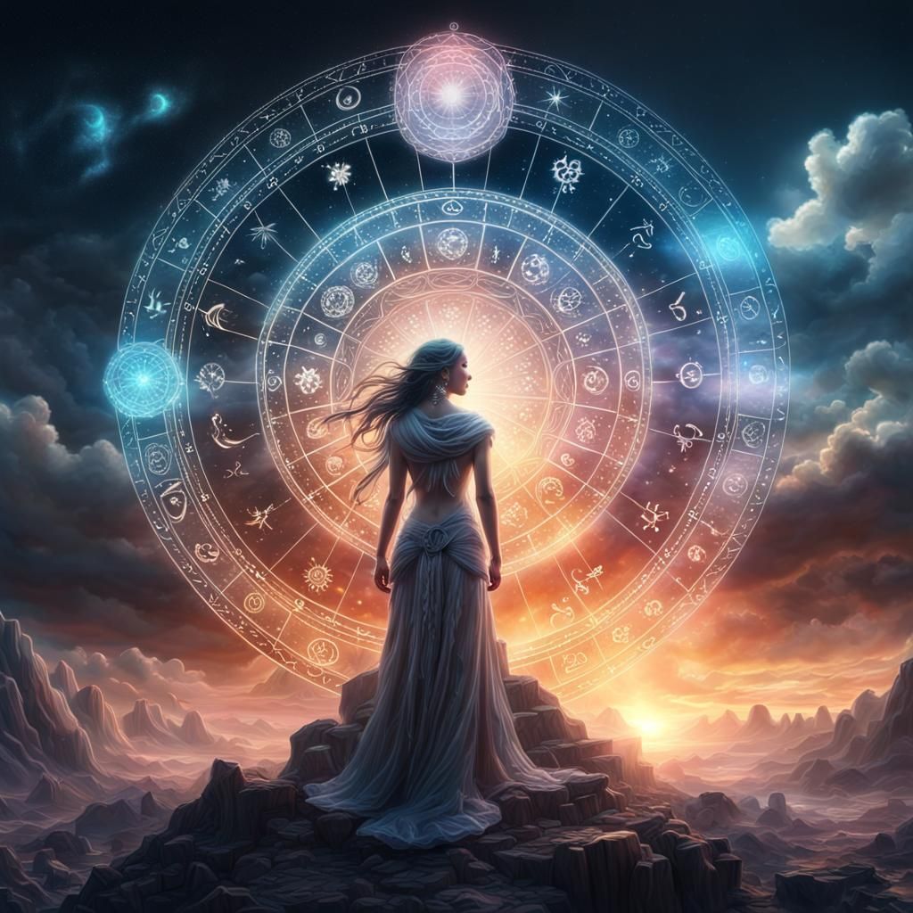 Esoteric Zodiac Aura in Digital Matte Painting