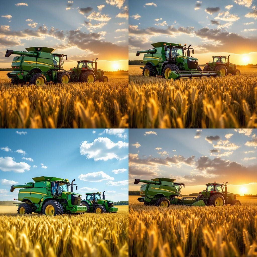 John Deere X9 Header with Chase Bin and Tractor