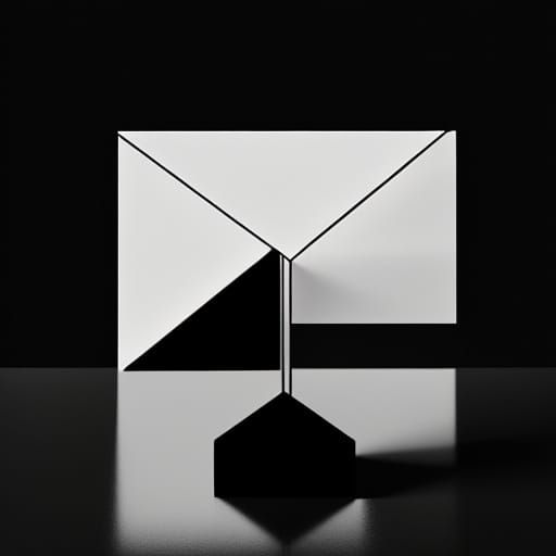 Bauhaus Inspired Monochrome Sphere on Square Art