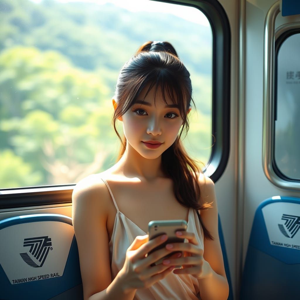 Taiwan High-Speed Rail: Woman in Anime Style